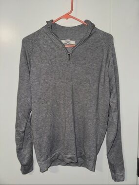 River Island Men's Heather Gray Half-Zip Sweater